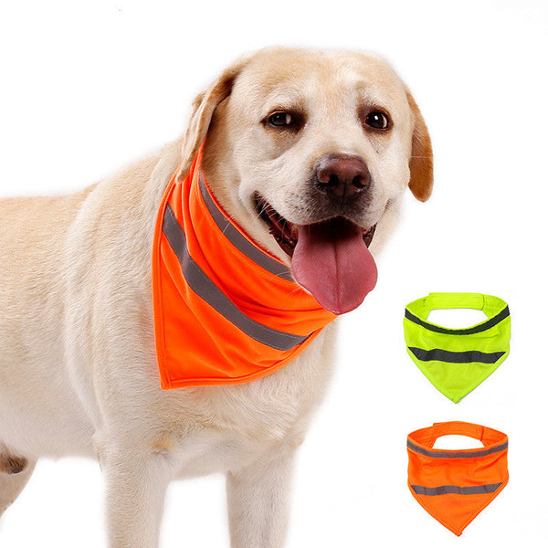 HKM-0729277 Reflective Fluorescent Triangle Scarf in Bright Yellow and Orange, Available in S, M, L Sizes