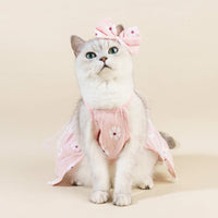 HKM-0730045 Floral Cotton Slip Dress with Mesh Skirt for Pets - Suitable for Cats and Dogs