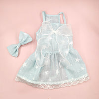 HKM-0730045 Floral Cotton Slip Dress with Mesh Skirt for Pets - Suitable for Cats and Dogs
