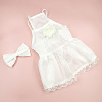 HKM-0730045 Floral Cotton Slip Dress with Mesh Skirt for Pets - Suitable for Cats and Dogs