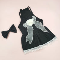 HKM-0730045 Floral Cotton Slip Dress with Mesh Skirt for Pets - Suitable for Cats and Dogs