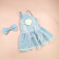 HKM-0730045 Floral Cotton Slip Dress with Mesh Skirt for Pets - Suitable for Cats and Dogs