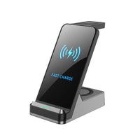 HKM-073107 Three-in-One Wireless Charger with Indication Function - Compatible with Multiple Devices