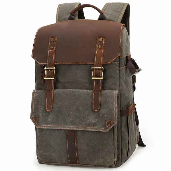 HKM-073107 Vintage Waxed Canvas Camera Bag for DSLR and Video Equipment