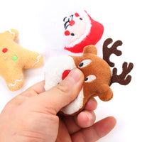 HKM-0731325 Christmas Plush Catnip Toys - Santa Claus, Gingerbread Man, and Elk