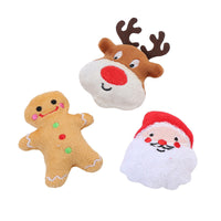 HKM-0731325 Christmas Plush Catnip Toys - Santa Claus, Gingerbread Man, and Elk