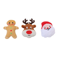 HKM-0731325 Christmas Plush Catnip Toys - Santa Claus, Gingerbread Man, and Elk