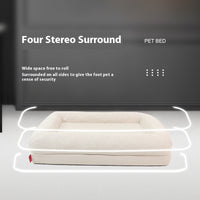 HKM-0731709 Waterproof Dog Kennel Bed - Removable Memory Sponge Cushion in Milky White