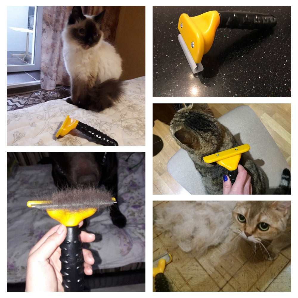 HKM-0733245 Eco-Friendly Pet Comb for Dogs and Cats ¨C Blue & Yellow Travel Brush for All Sizes