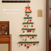 HKM-073363 Luminous Non-woven Christmas Tree Wall Decor for Doors and Windows in Green and Red