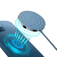 HKM-073427 15W Magnetic Wireless Charger - Fast Charging with 6-8mm Distance Detection, ABS Material