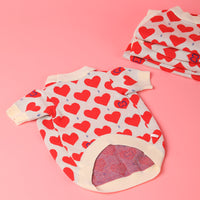 HKM-0735421 Cozy Red Heart Knitted Sweater for Small Dogs and Cats in Various Sizes