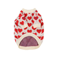 HKM-0735421 Cozy Red Heart Knitted Sweater for Small Dogs and Cats in Various Sizes