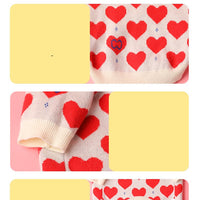 HKM-0735421 Cozy Red Heart Knitted Sweater for Small Dogs and Cats in Various Sizes