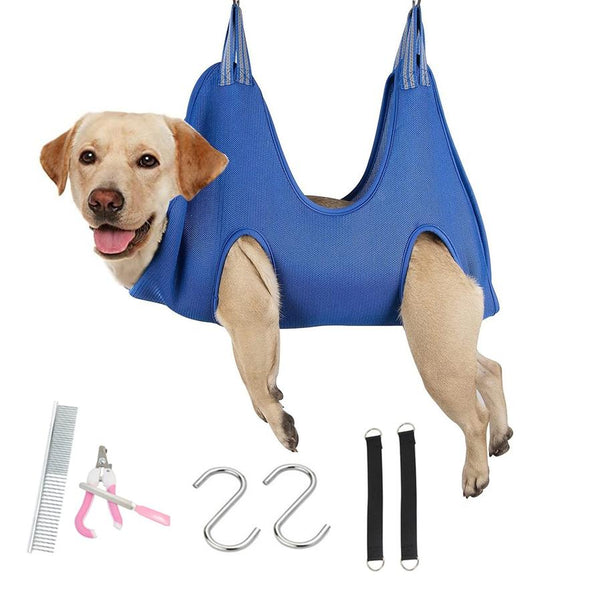 HKM-073555 Breathable Polyester Mesh Pet Hammock for Cat and Dog Nail Trimming Supplies