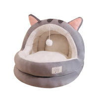 HKM-0736061 Winter Warm Closed Cat Nest with Three-Layer Fleece Lining - Available in S, M, L Sizes