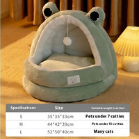 HKM-0736061 Winter Warm Closed Cat Nest with Three-Layer Fleece Lining - Available in S, M, L Sizes