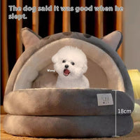 HKM-0736061 Winter Warm Closed Cat Nest with Three-Layer Fleece Lining - Available in S, M, L Sizes