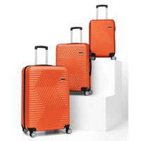 HKM-073619 3-Piece Spinner Trolley Luggage Set with Durable ABS Material for Travel