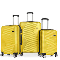 HKM-073619 3-Piece Spinner Trolley Luggage Set with Durable ABS Material for Travel