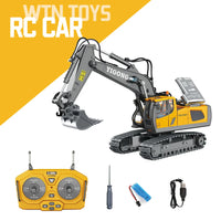 HKM-073683 2.4G Wireless Remote Control Mini Excavator Toy - Metal Engineering Construction Digger Vehicle