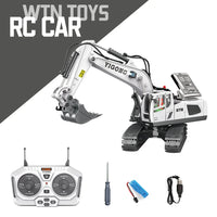 HKM-073683 2.4G Wireless Remote Control Mini Excavator Toy - Metal Engineering Construction Digger Vehicle