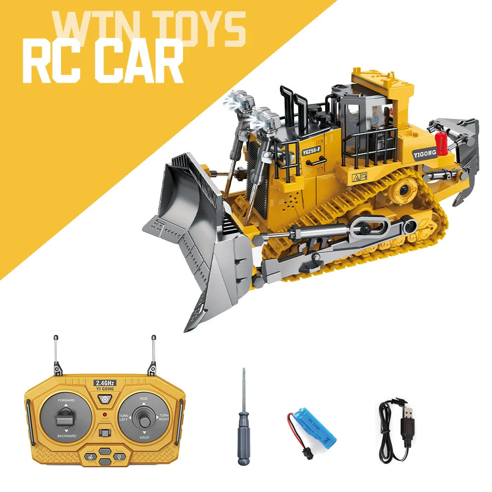 HKM-073683 2.4G Wireless Remote Control Mini Excavator Toy - Metal Engineering Construction Digger Vehicle