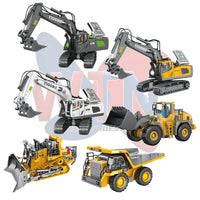 HKM-073683 2.4G Wireless Remote Control Mini Excavator Toy - Metal Engineering Construction Digger Vehicle