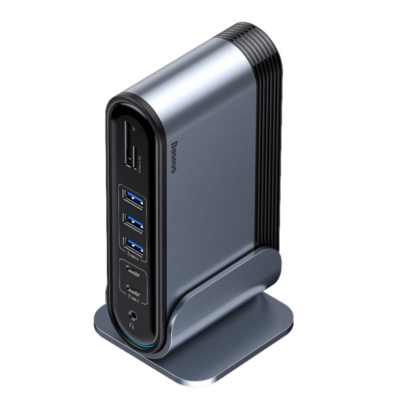 HKM-073747 16-in-1 Type-C Hub Docking Station with External Power Supply and 1000Mbps Transmission Rate