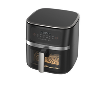 HKM-073811 7L Electric Smoke Air Fryer with Wood Pellets and 360° Cooking Technology for Oil-Free Household Cooking