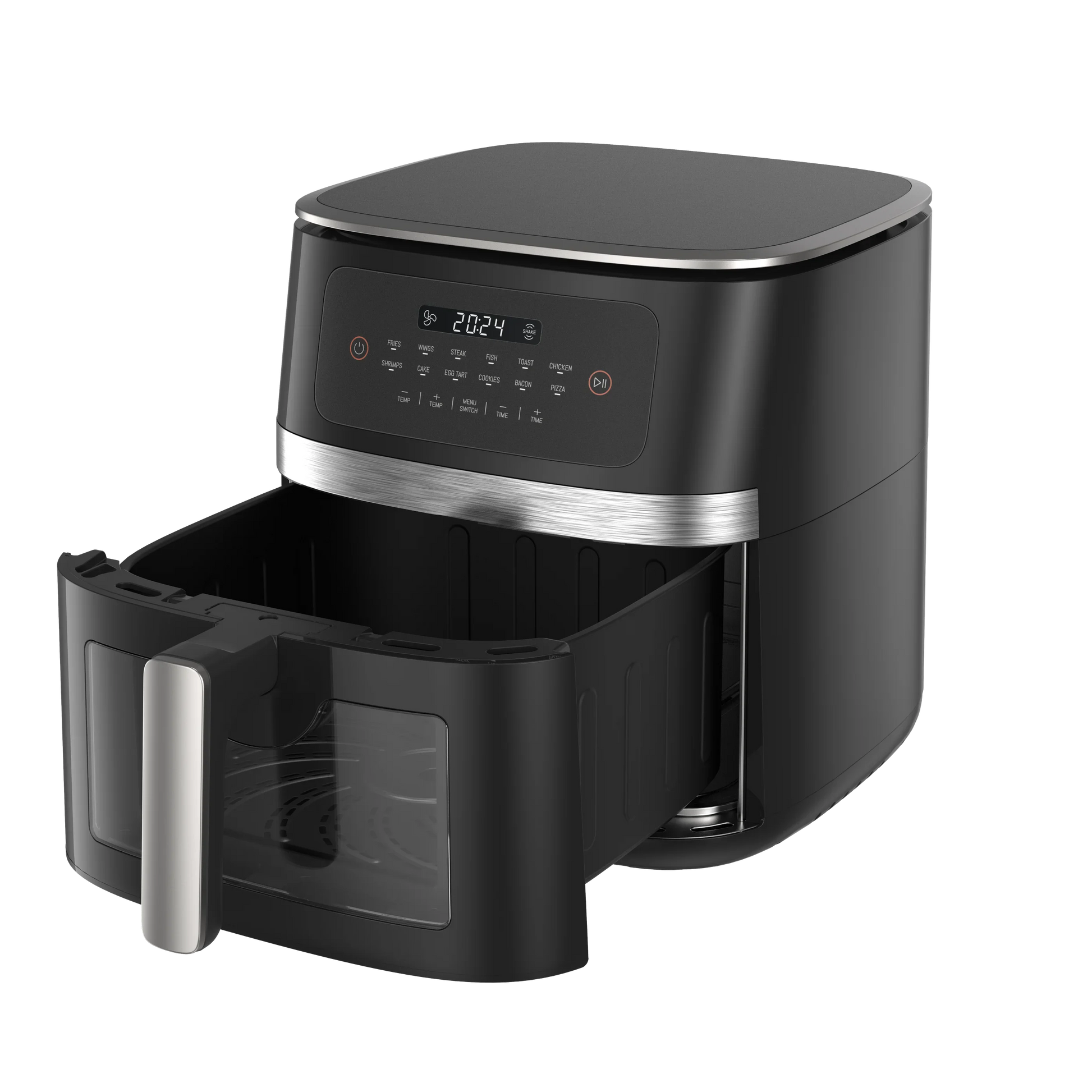 HKM-073811 7L Electric Smoke Air Fryer with Wood Pellets and 360° Cooking Technology for Oil-Free Household Cooking