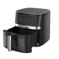 HKM-073811 7L Electric Smoke Air Fryer with Wood Pellets and 360° Cooking Technology for Oil-Free Household Cooking