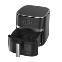 HKM-073811 7L Electric Smoke Air Fryer with Wood Pellets and 360° Cooking Technology for Oil-Free Household Cooking