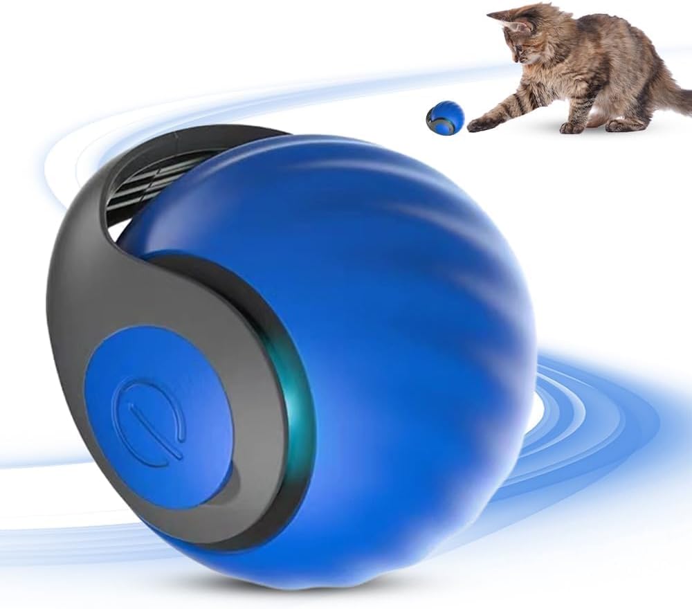 HKM-0740669 Self-Rolling Interactive Cat and Dog Toy Ball - Rechargeable, Durable, and Easy to Clean