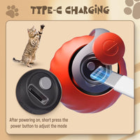 HKM-0740669 Self-Rolling Interactive Cat and Dog Toy Ball - Rechargeable, Durable, and Easy to Clean