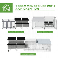 HKM-0741053 Gray 59" Wooden Chicken Coop with Wheels, Handles, 2 Nesting Boxes, 4 Perches for 5-8 Chickens