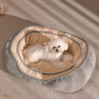 HKM-0741437 Kennel Four Seasons Dog Bed for Small to Medium Dogs - Gray Fabric Mat