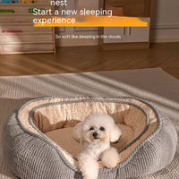 HKM-0741437 Kennel Four Seasons Dog Bed for Small to Medium Dogs - Gray Fabric Mat