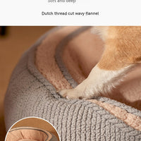 HKM-0741437 Kennel Four Seasons Dog Bed for Small to Medium Dogs - Gray Fabric Mat