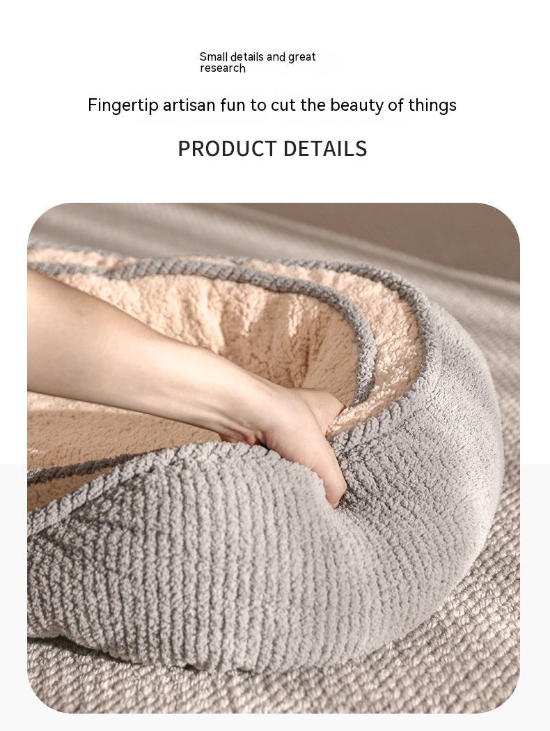 HKM-0741437 Kennel Four Seasons Dog Bed for Small to Medium Dogs - Gray Fabric Mat