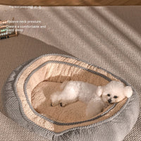 HKM-0741437 Kennel Four Seasons Dog Bed for Small to Medium Dogs - Gray Fabric Mat