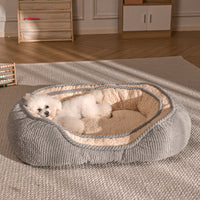 HKM-0741437 Kennel Four Seasons Dog Bed for Small to Medium Dogs - Gray Fabric Mat