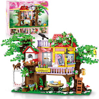 HKM-074195 Educational Building Block Set with 840 Pieces - Tree House, Animals, and Landscape Theme for Ages 5 & Up