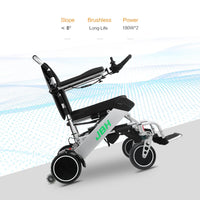 HKM-074259 Foldable 23kg Electric Four-Wheel Wheelchair for Elderly Mobility - 20km Range, Compact Design