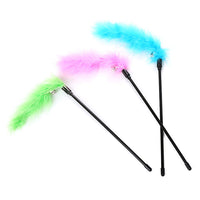 HKM-0743997 Funny Cat Toy Stick with Turkey Feather and Plastic, 27cm Long