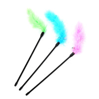 HKM-0743997 Funny Cat Toy Stick with Turkey Feather and Plastic, 27cm Long
