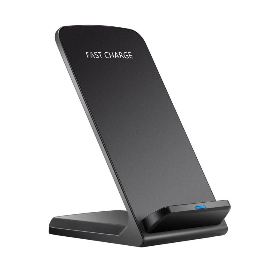 HKM-074451 Vertical Wireless Desktop Charger, Fast Charging 10W & 15W Options for Mobile Devices, Black & White Available