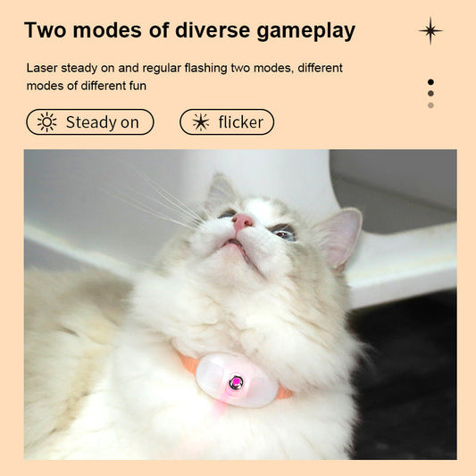 HKM-0744637 Interactive USB Charge Laser Teaser Collar for Cats - Smart Playful Toy