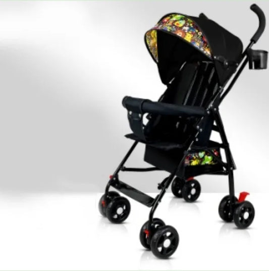 HKM-074579 Compact Stroller with Storage Frame and Integrated Cup Holder for Effortless Mobility