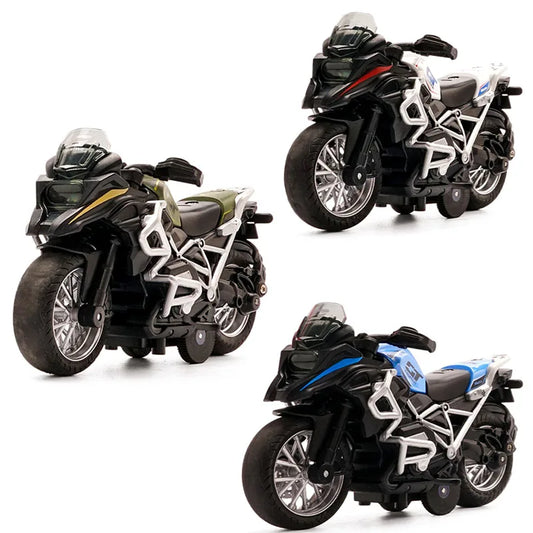HKM-074643 1:14 Scale Alloy Diecast Pull Back Motorcycle Toy with Lights and Music for Kids Ages 3 and Up